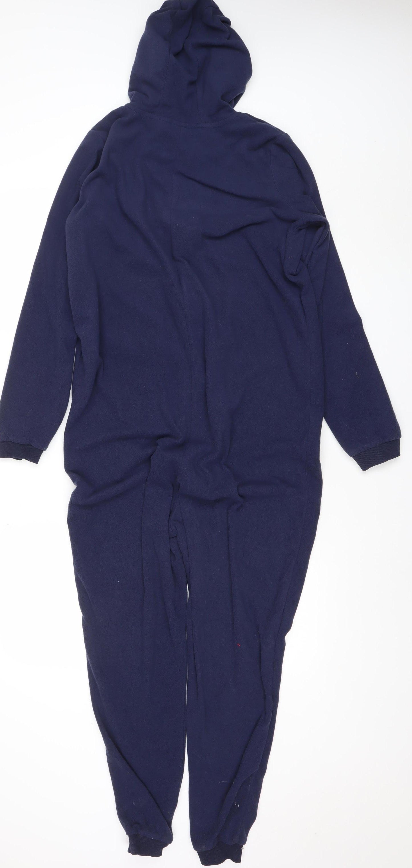 Pepperts Boys Blue Fleece Onesie 12-14 Years Hooded Zip Nautical Nightwear