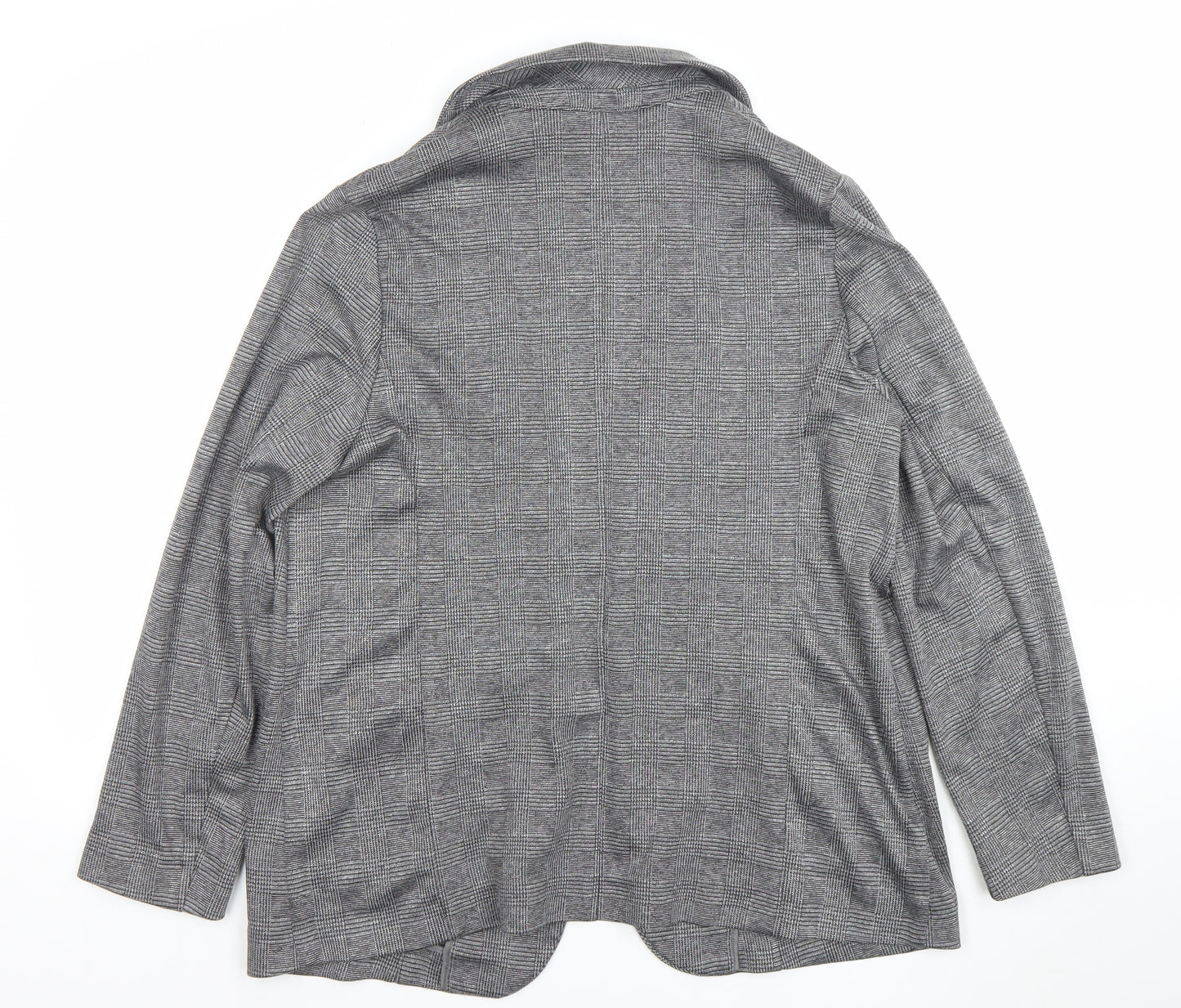 Marks and Spencer Women Grey Check Blazer Size 14 Regular Fit