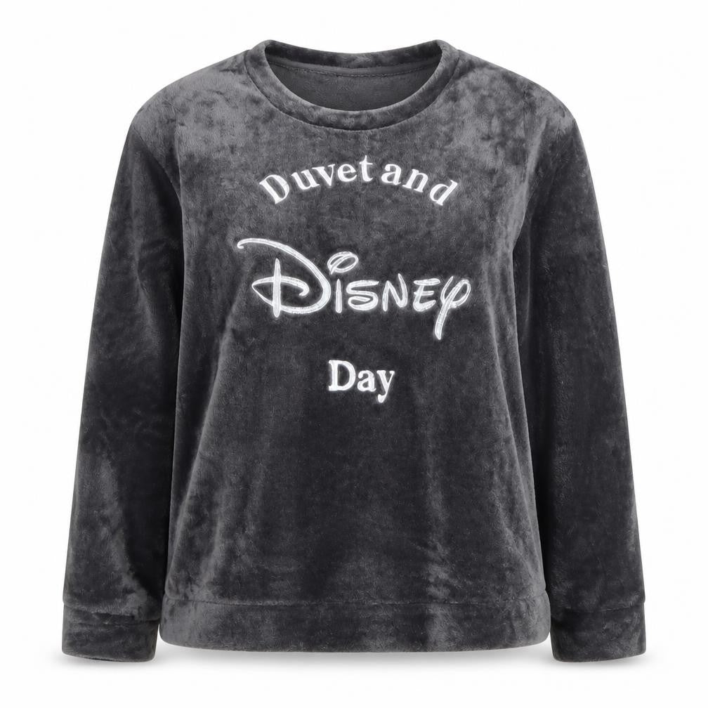 Front view of George Disney Classics Women's Grey Fleece Pyjama Top, size 8