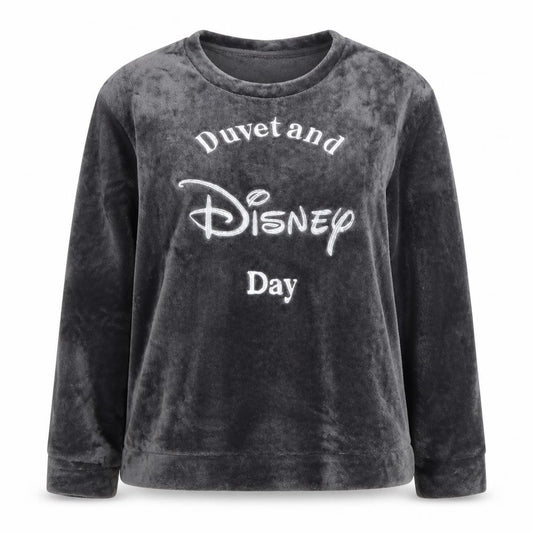 Front view of George Disney Classics Women's Grey Fleece Pyjama Top, size 8