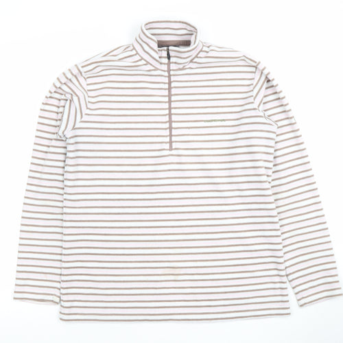 Craghoppers Women’s Beige Stripe Fleece Pullover Sweatshirt UK 12