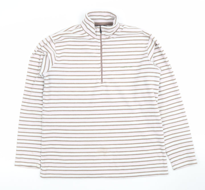 Craghoppers Women’s Beige Stripe Fleece Pullover Sweatshirt UK 12