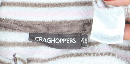 Craghoppers Women’s Beige Stripe Fleece Pullover Sweatshirt UK 12