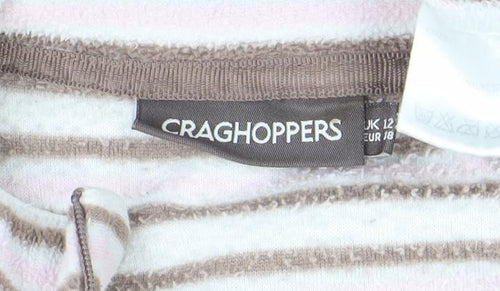 Craghoppers Women’s Beige Stripe Fleece Pullover Sweatshirt UK 12