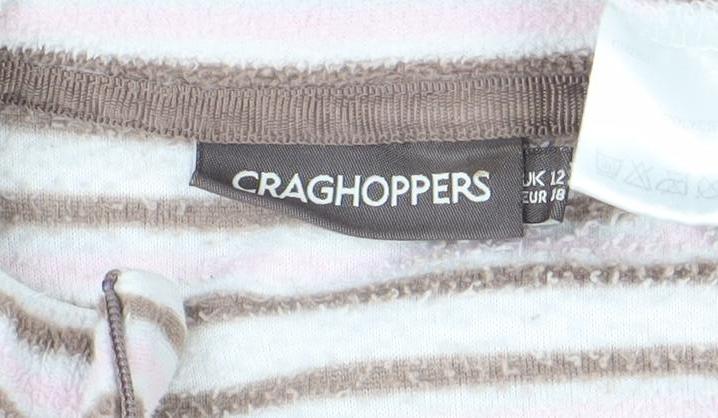 Craghoppers Women’s Beige Stripe Fleece Pullover Sweatshirt UK 12