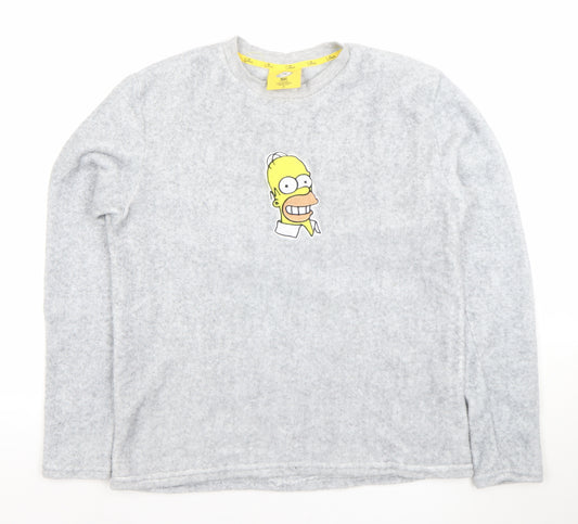 The Simpsons Men's Grey Long Sleeve Pyjama Top - Medium