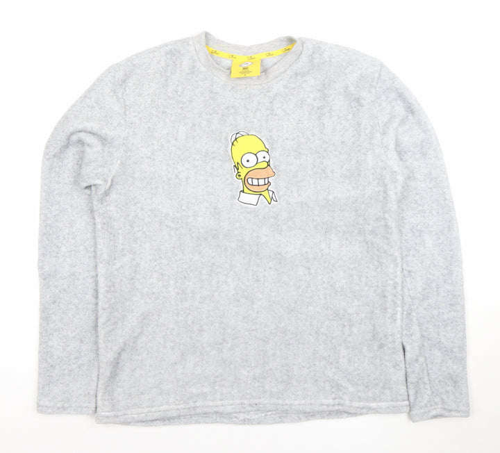 The Simpsons Men's Grey Long Sleeve Pyjama Top - Medium