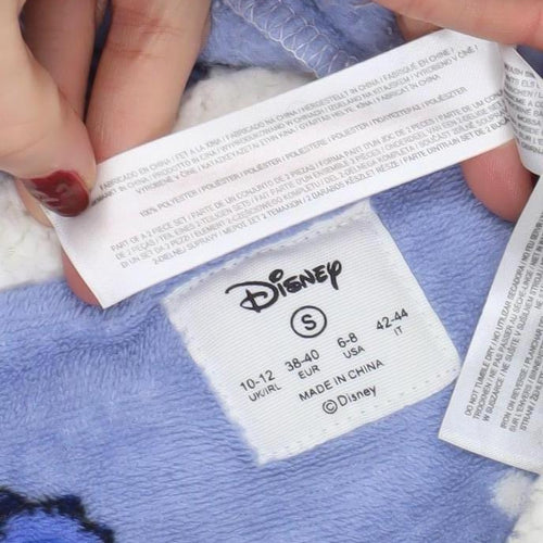 Disney Women Blue Fleece Stitch Long Sleeve Pyjama Top S