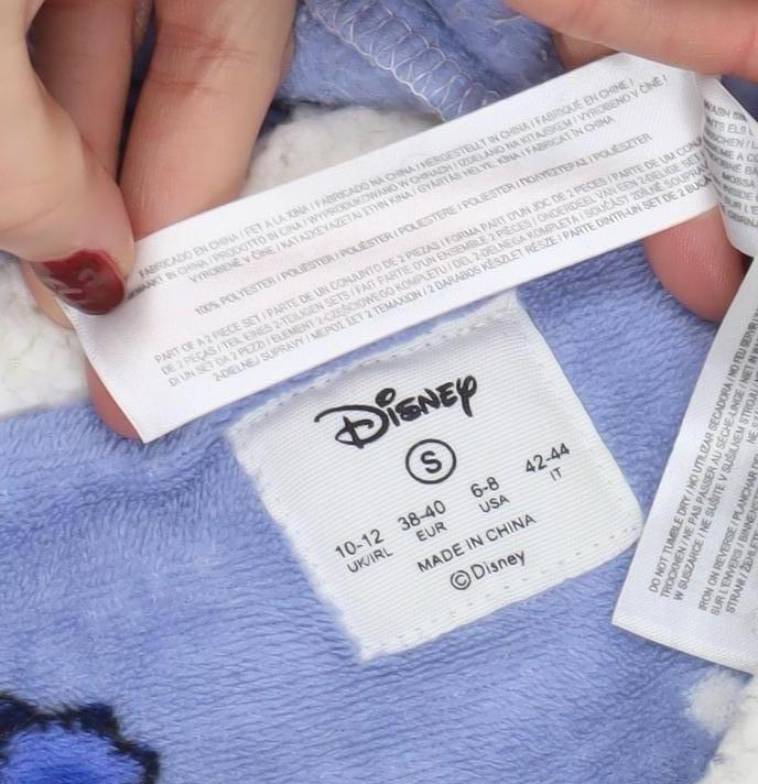 Disney Women Blue Fleece Stitch Long Sleeve Pyjama Top S