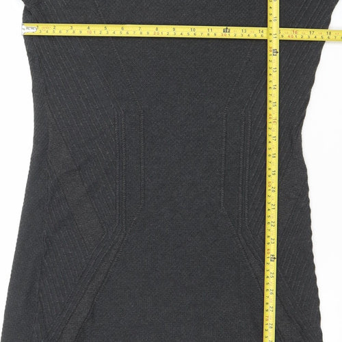 H&M Women Black XS Bodycon Short Sleeve Knit Dress