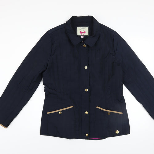 Paco Boutique Women's Blue Quilted Mid-Length Jacket Size 14