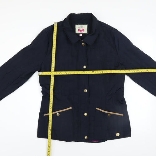 Paco Boutique Women's Blue Quilted Mid-Length Jacket Size 14