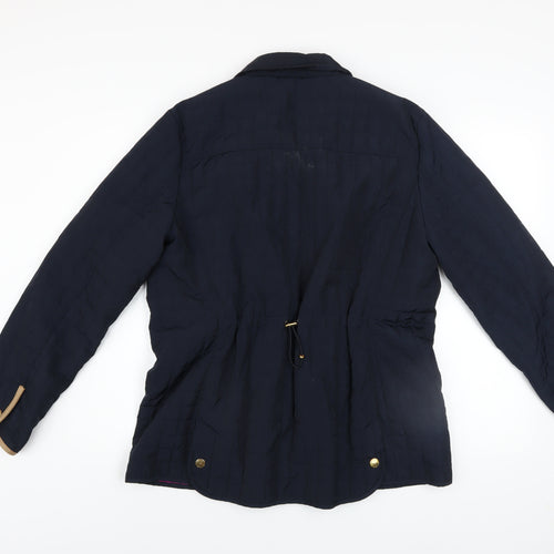 Paco Boutique Women's Blue Quilted Mid-Length Jacket Size 14