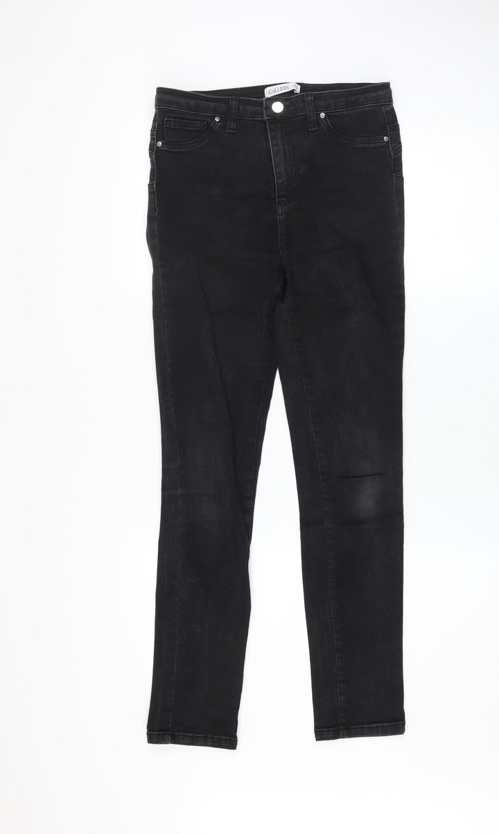 Gallery Women Black Skinny Jeans UK 10 High Rise Stretch Denim