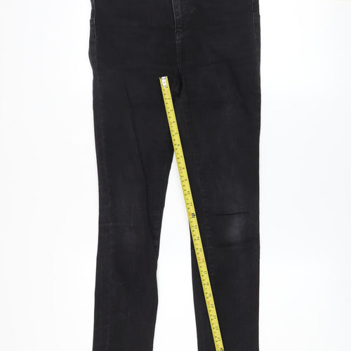 Gallery Women Black Skinny Jeans UK 10 High Rise Stretch Denim