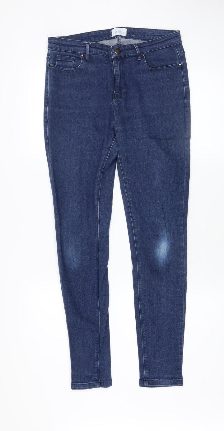 Savida Womens Blue Skinny Mid Rise Stretch Denim Jeans Size 12