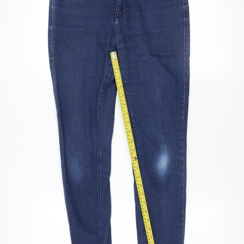 Savida Womens Blue Skinny Mid Rise Stretch Denim Jeans Size 12