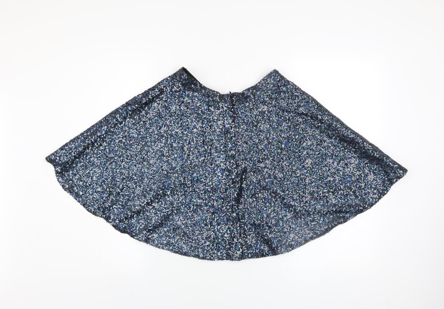 Topshop Women's Black Sequin A-Line Party Skirt Size 10