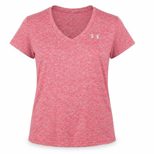 Under Armour Men Red V-Neck Short Sleeve Athletic T-Shirt M