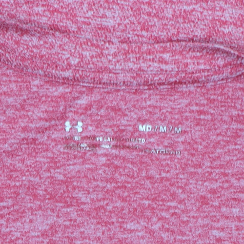 Under Armour Men Red V-Neck Short Sleeve Athletic T-Shirt M
