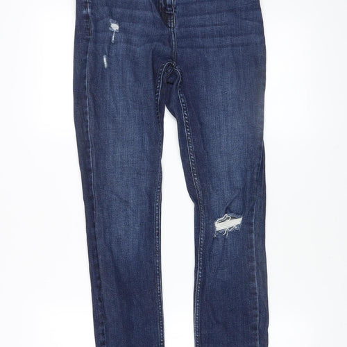 Next Women’s Blue Skinny Jeans Size 10L Tall Distressed Denim
