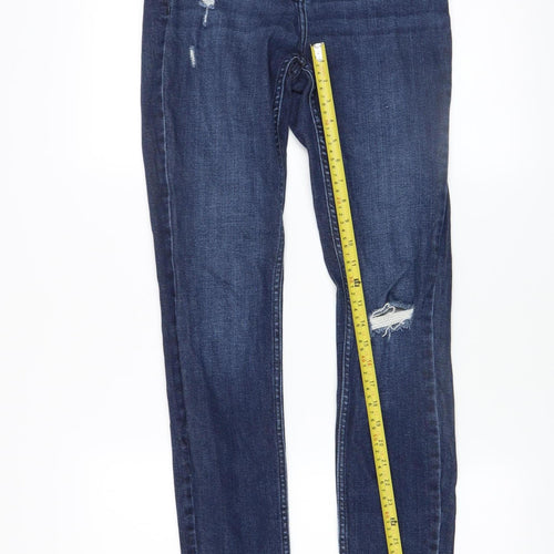 Next Women’s Blue Skinny Jeans Size 10L Tall Distressed Denim