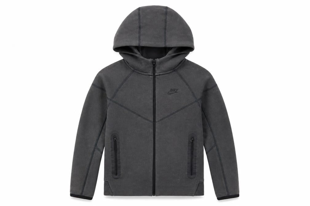 Nike Boys Grey Full Zip Hoodie M 137-147cm Cotton Blend Sportswear