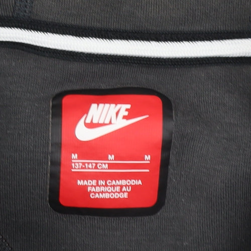 Nike Boys Grey Full Zip Hoodie M 137-147cm Cotton Blend Sportswear