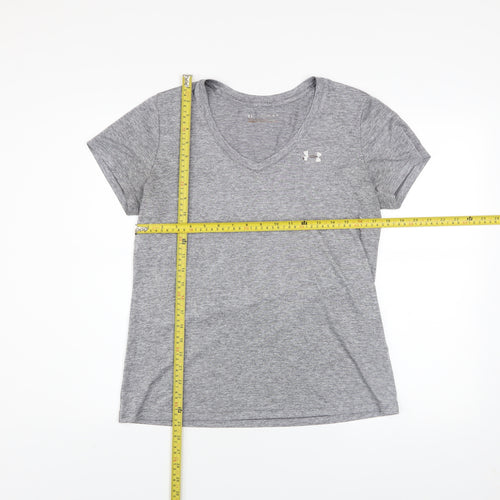 Under Armour Men Grey V-Neck Athletic Fit T-Shirt Size M