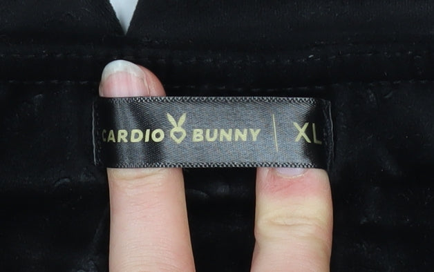Cardio Bunny Women's Black Velour XL Stretch Leggings
