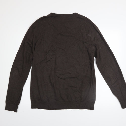 Selected Homme Men's Brown Cotton Crew Neck Jumper Size L