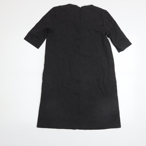 H&M Women Black XS Shift Knee Length Stretch Dress