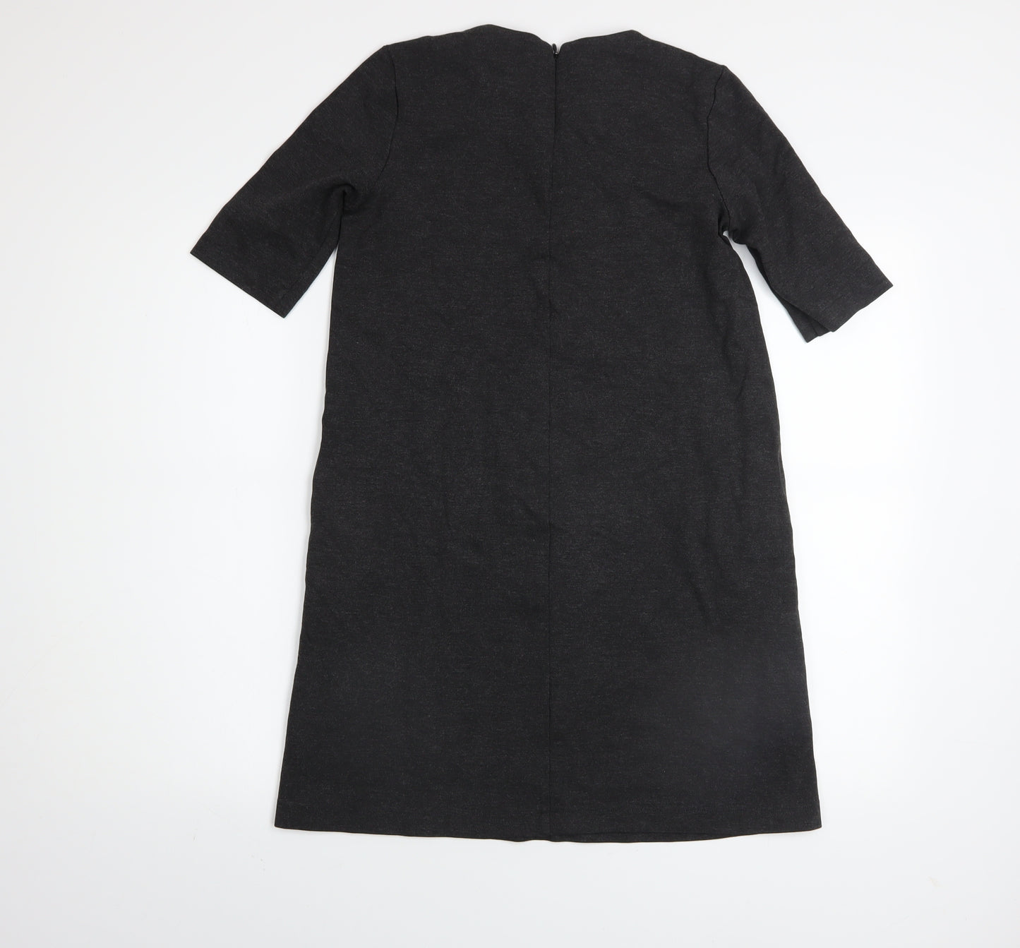 H&M Women Black XS Shift Knee Length Stretch Dress
