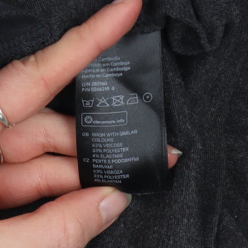 H&M Women Black XS Shift Knee Length Stretch Dress