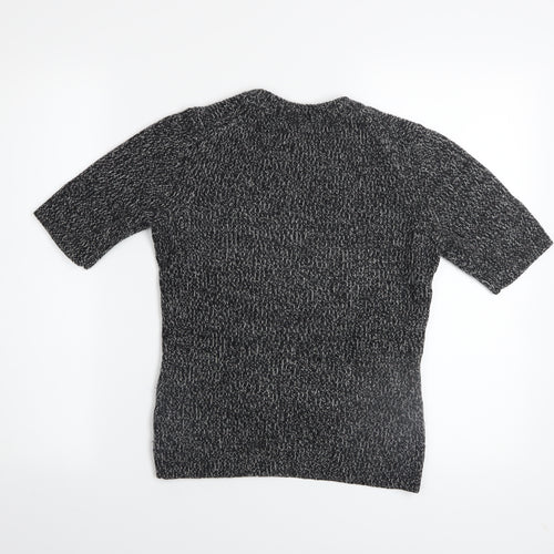 Hobbs Women's Grey Wool Blend Short Sleeve Knit Top Size 8