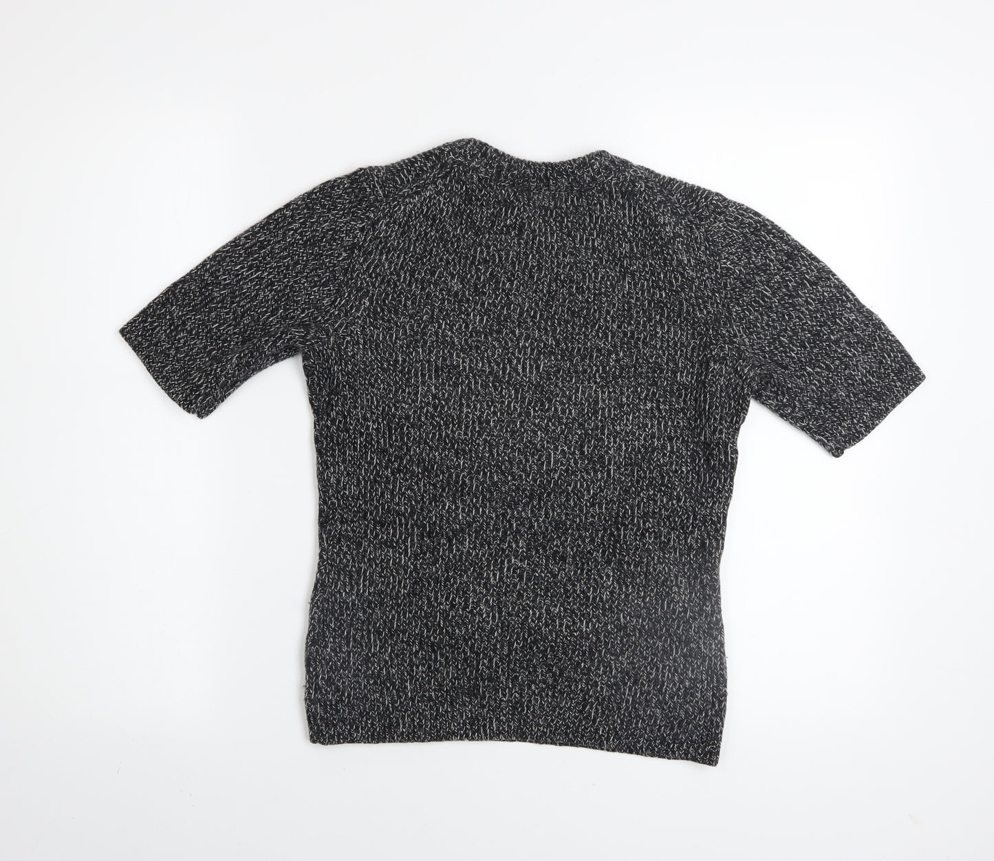 Hobbs Women's Grey Wool Blend Short Sleeve Knit Top Size 8