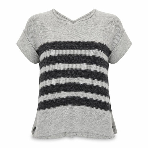 Mint Velvet Womens Grey Striped Short Sleeve Cardigan Size 10