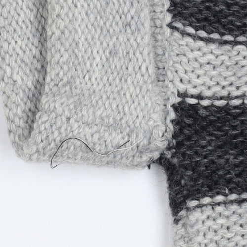 Mint Velvet Womens Grey Striped Short Sleeve Cardigan Size 10