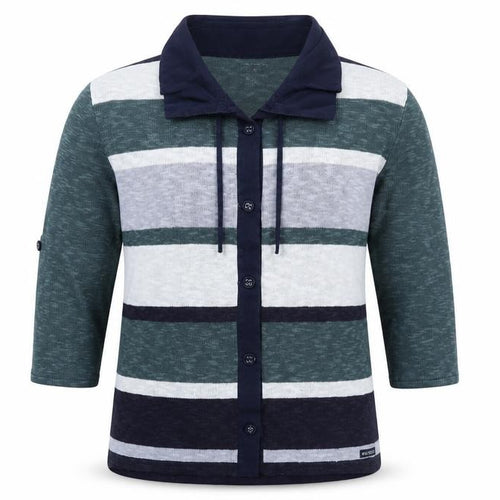 Blue Willi's Men's Blue Striped Linen Cotton Cardigan L