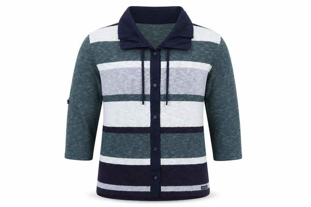 Blue Willi's Men's Blue Striped Linen Cotton Cardigan L
