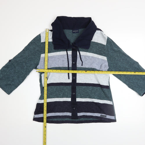 Blue Willi's Men's Blue Striped Linen Cotton Cardigan L