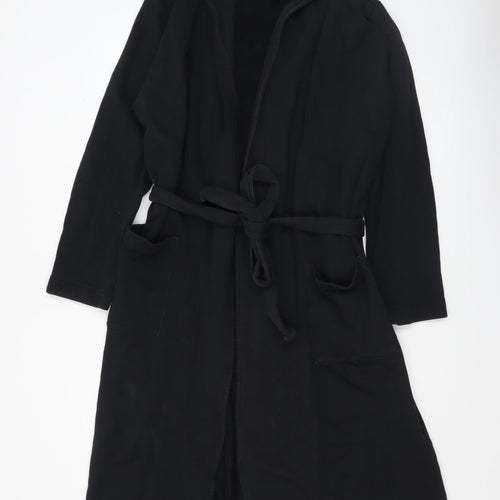 ASOS DESIGN Men's Black Robe Small Fleece Belted Loungewear