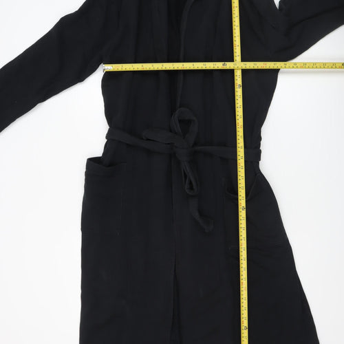 ASOS DESIGN Men's Black Robe Small Fleece Belted Loungewear