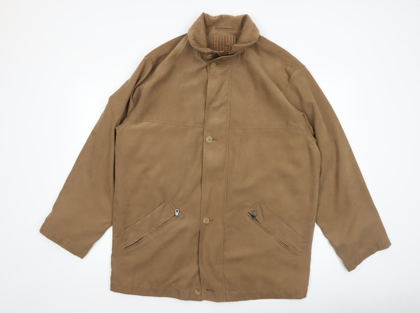 Bush Men's Brown Polyester Button-Up Casual Jacket Size 40 Regular