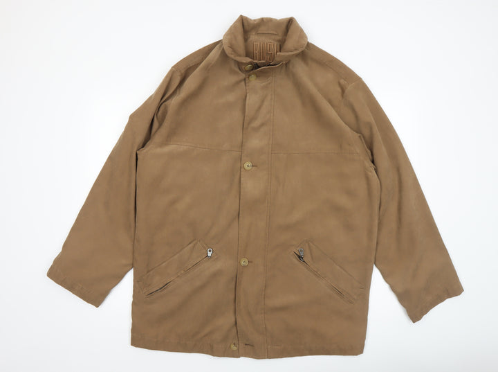 Bush Men's Brown Polyester Button-Up Casual Jacket Size 40 Regular