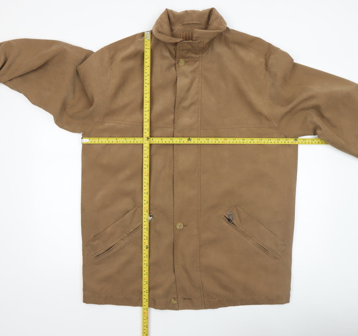 Bush Men's Brown Polyester Button-Up Casual Jacket Size 40 Regular