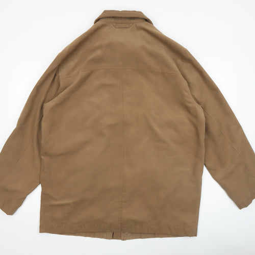 Bush Men's Brown Polyester Button-Up Casual Jacket Size 40 Regular