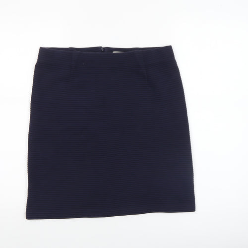 Boden Women Blue Cotton Blend Pencil Skirt Size 10 Knee Length