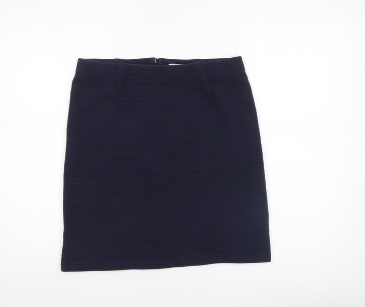 Boden Women Blue Cotton Blend Pencil Skirt Size 10 Knee Length