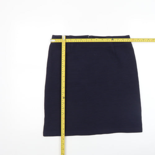 Boden Women Blue Cotton Blend Pencil Skirt Size 10 Knee Length